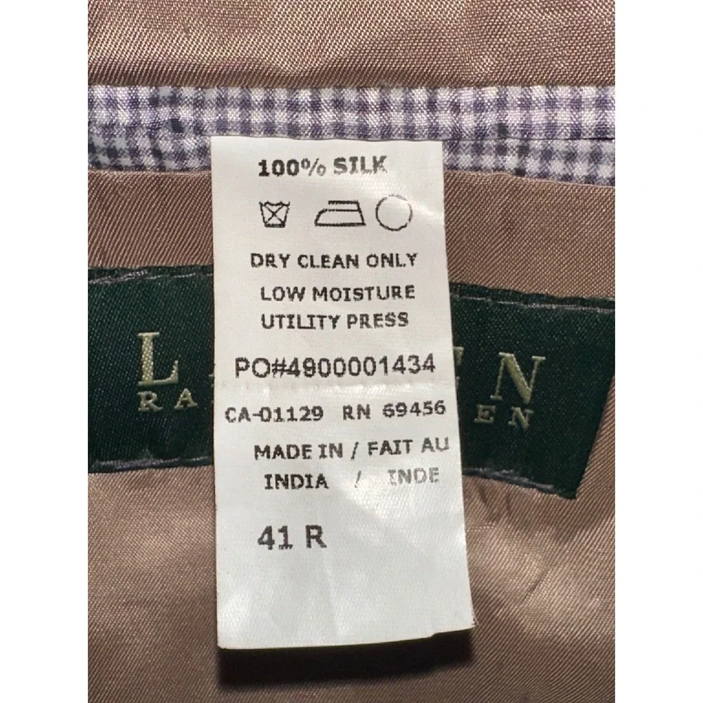 Lauren Ralph Lauren Mens 100% Silk Blazer Jacket Herringbone 41R